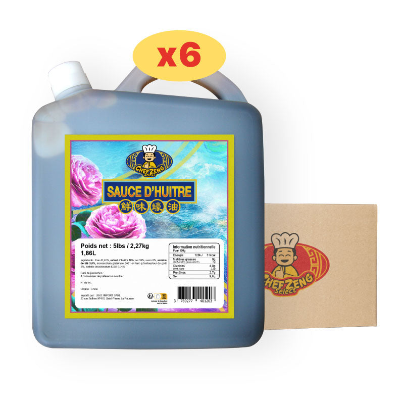Carton de 6 bidon de Sauce d'Huître CHEF ZENG 5LBS